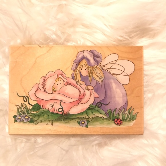 Stamps Happen Other - New Retired Sweet Pea Fairy Rubber Stamp
